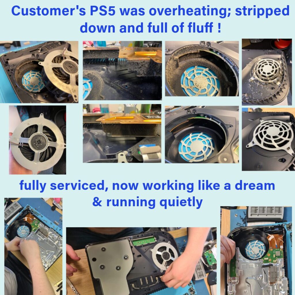 playstation 5 PS5 before and after repairs and service in folkestone kent