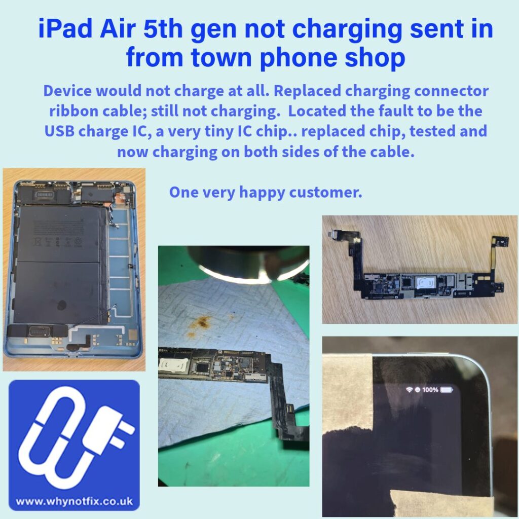ipad air charging repair by why not fix ltd in folkestone kent