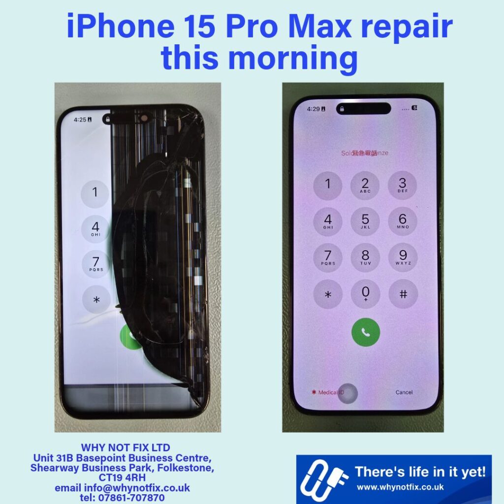 iPhone 15 Pro Max Repair - Phone Repair in Folkestone by Why Not Fix