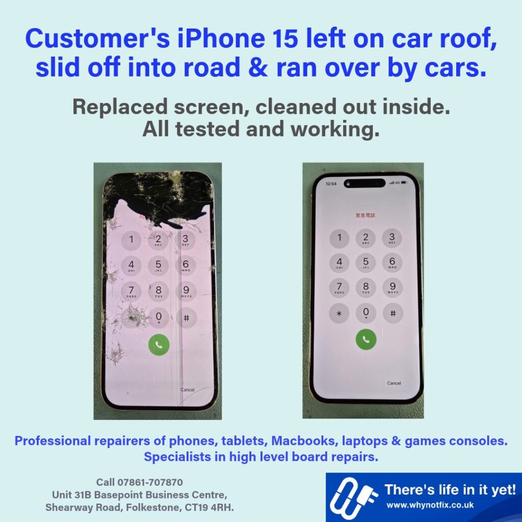 iPhone 15 screen replacement & clean